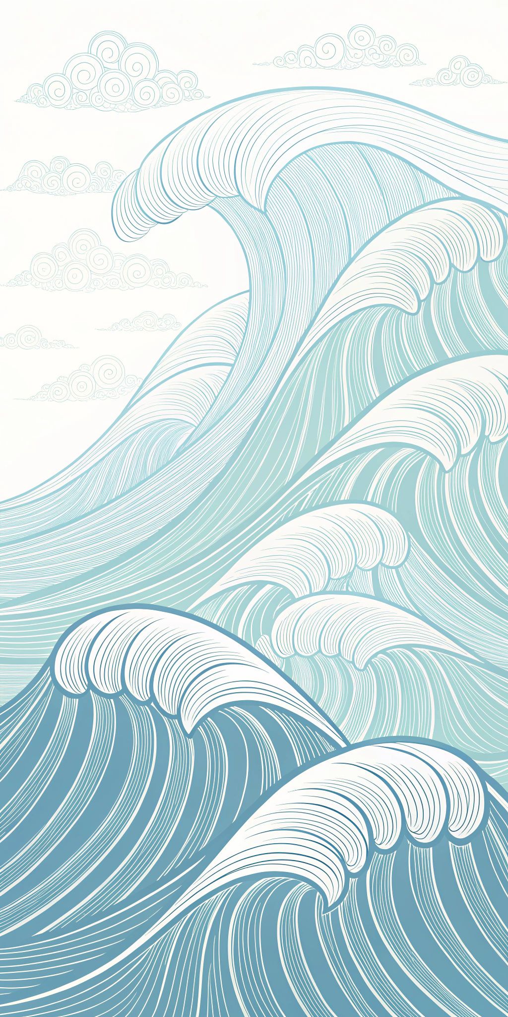 Minimal Ocean Wave Clouds Download Wallpapers