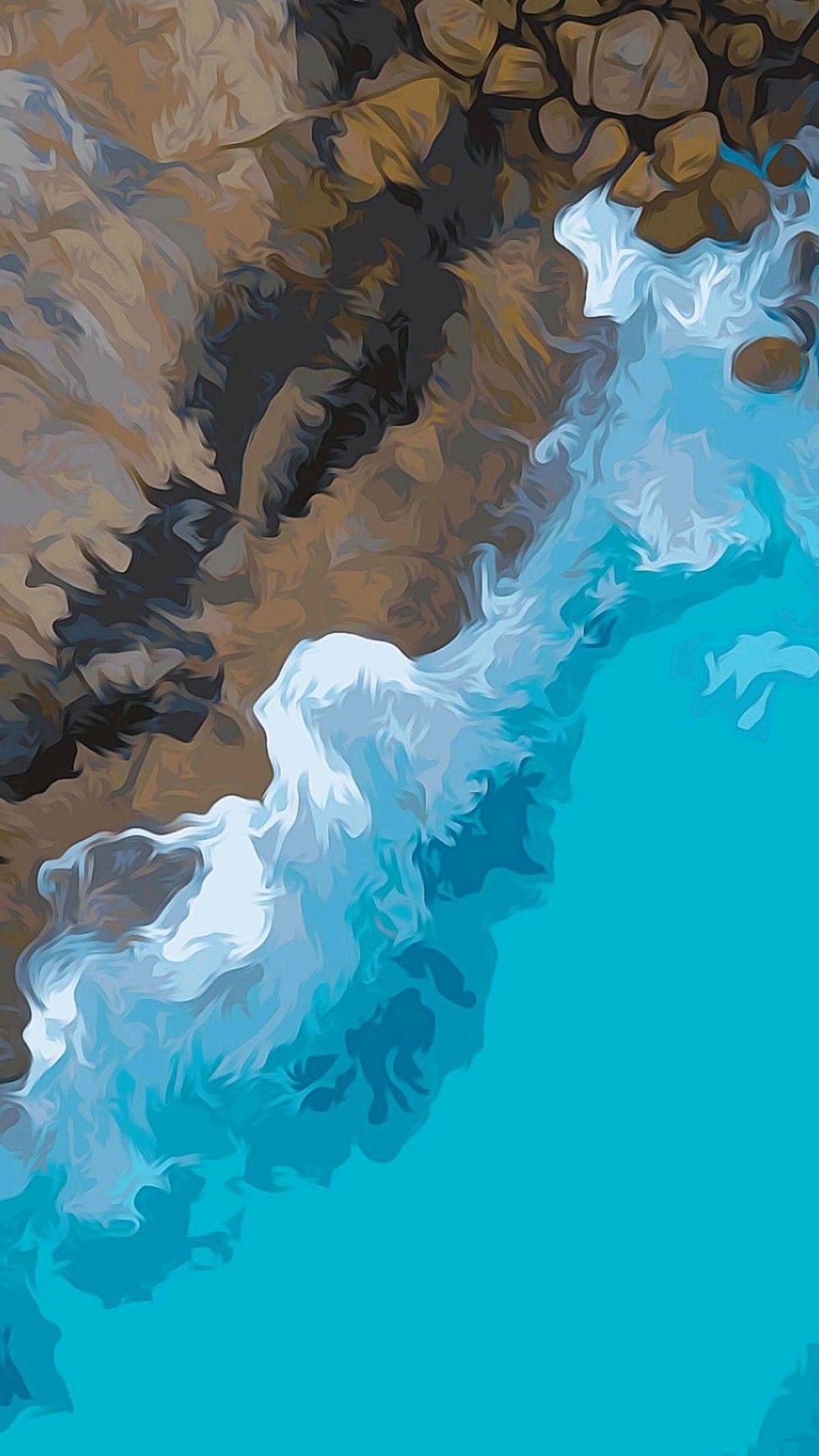 Minimalist Beach Watercolor Art Download Wallpapers