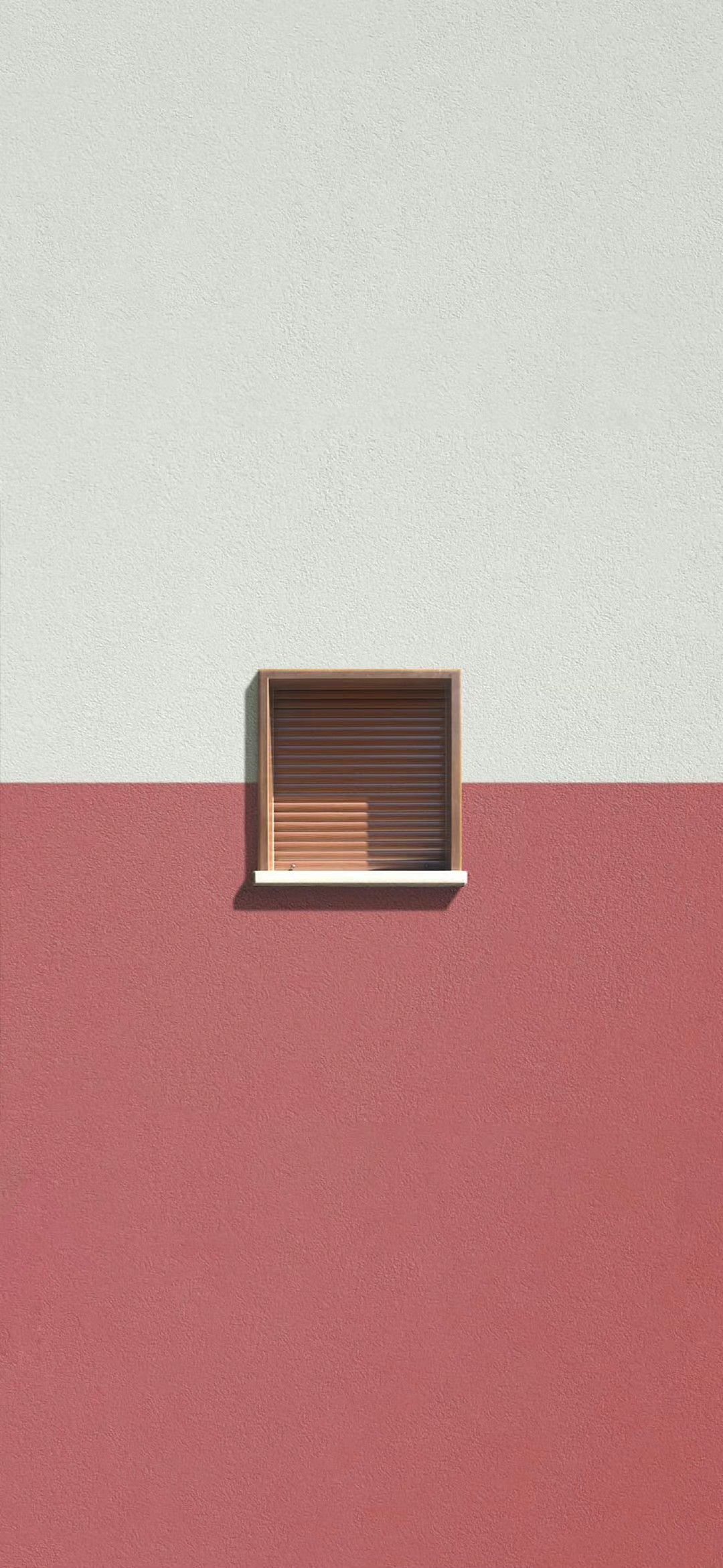 Red Wall Minimalist Window View Download Wallpapers