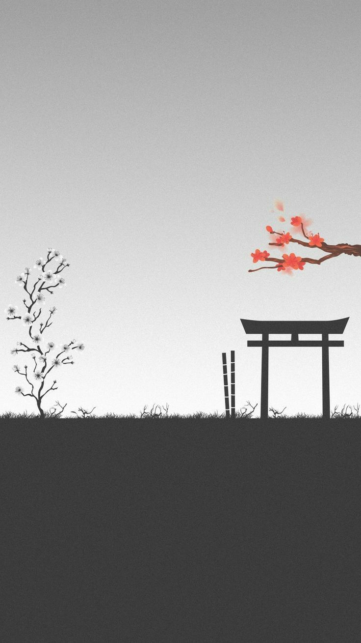 Minimal Hill Bench Cherry Blossom Download Wallpapers