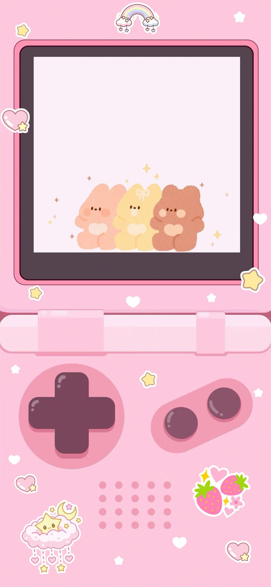 Pink Gaming Console with Teddy Bears Download Wallpapers