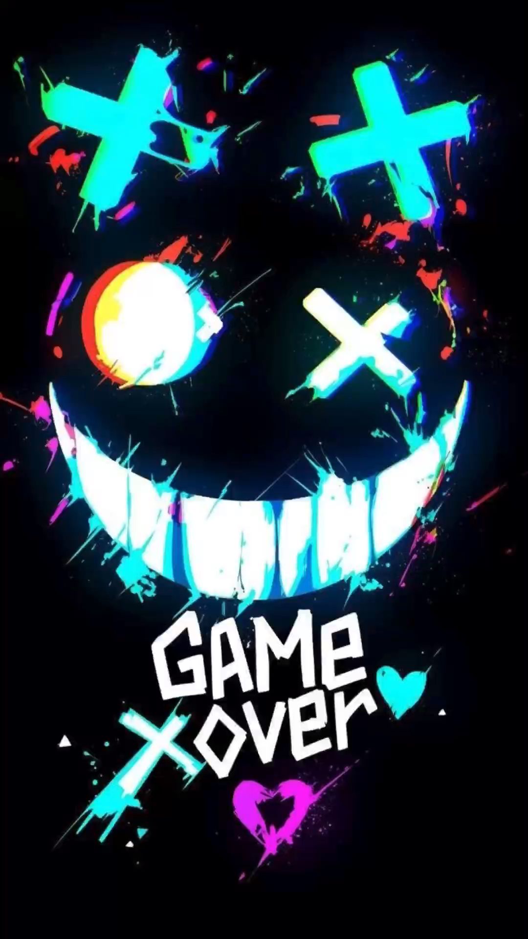 Game Over Blue Typography Design Download Wallpapers