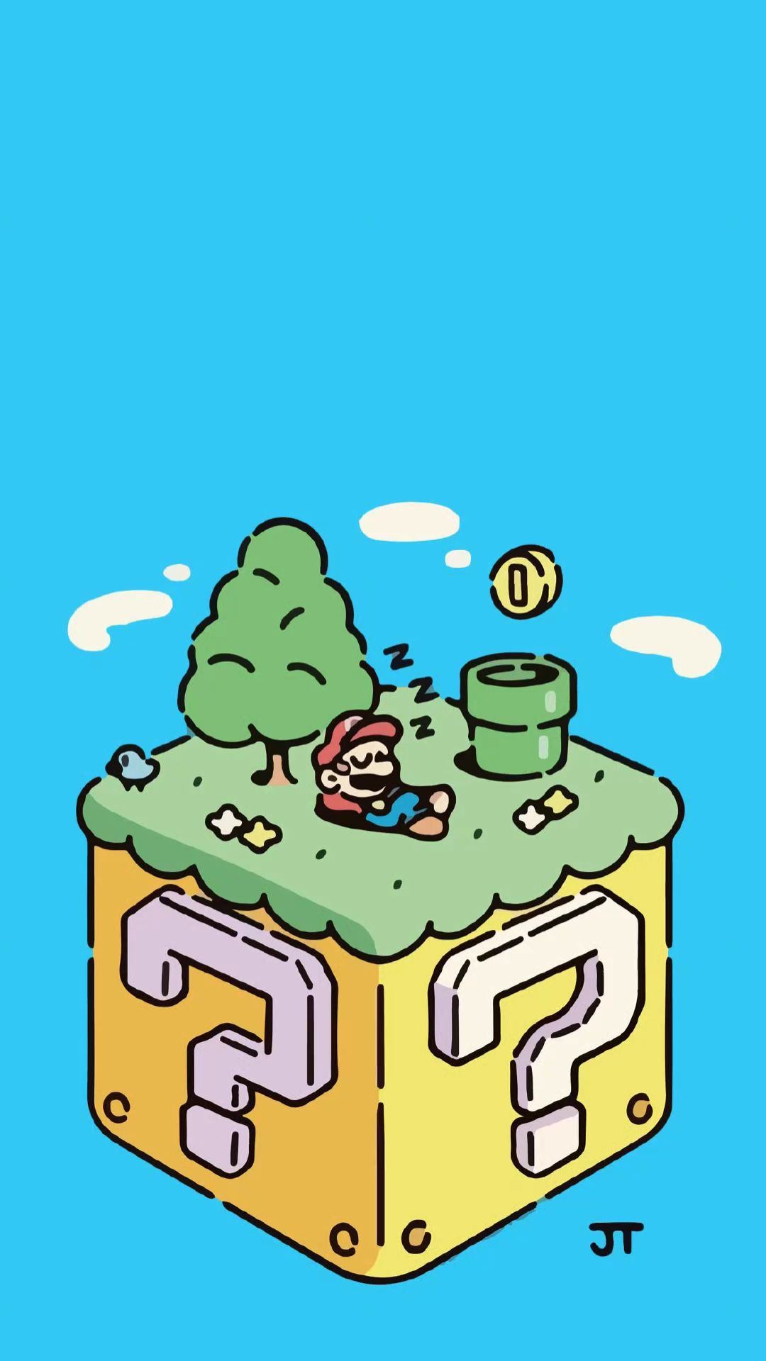 Blue Mario Pixel Art Background Download Wallpapers