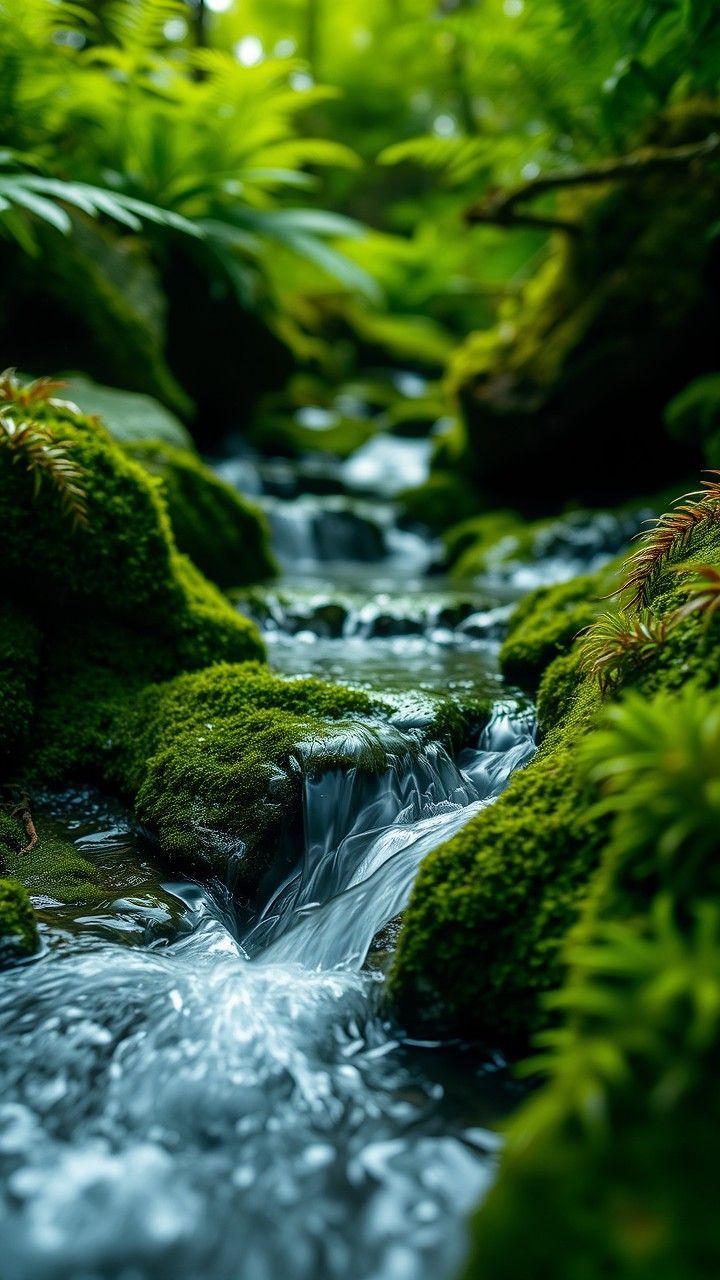 Mossy Forest Stream Serenity Download Wallpapers