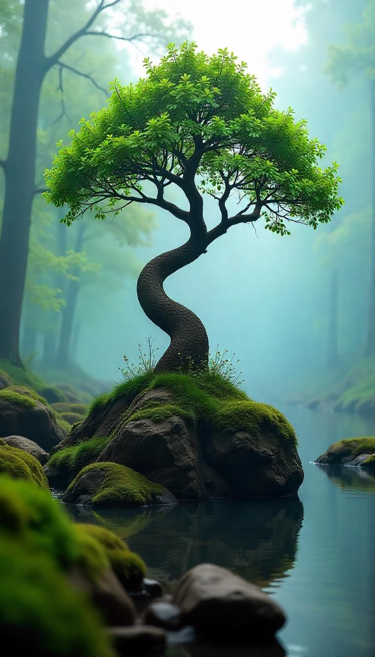Serene Forest Mountain Vista Download Wallpapers