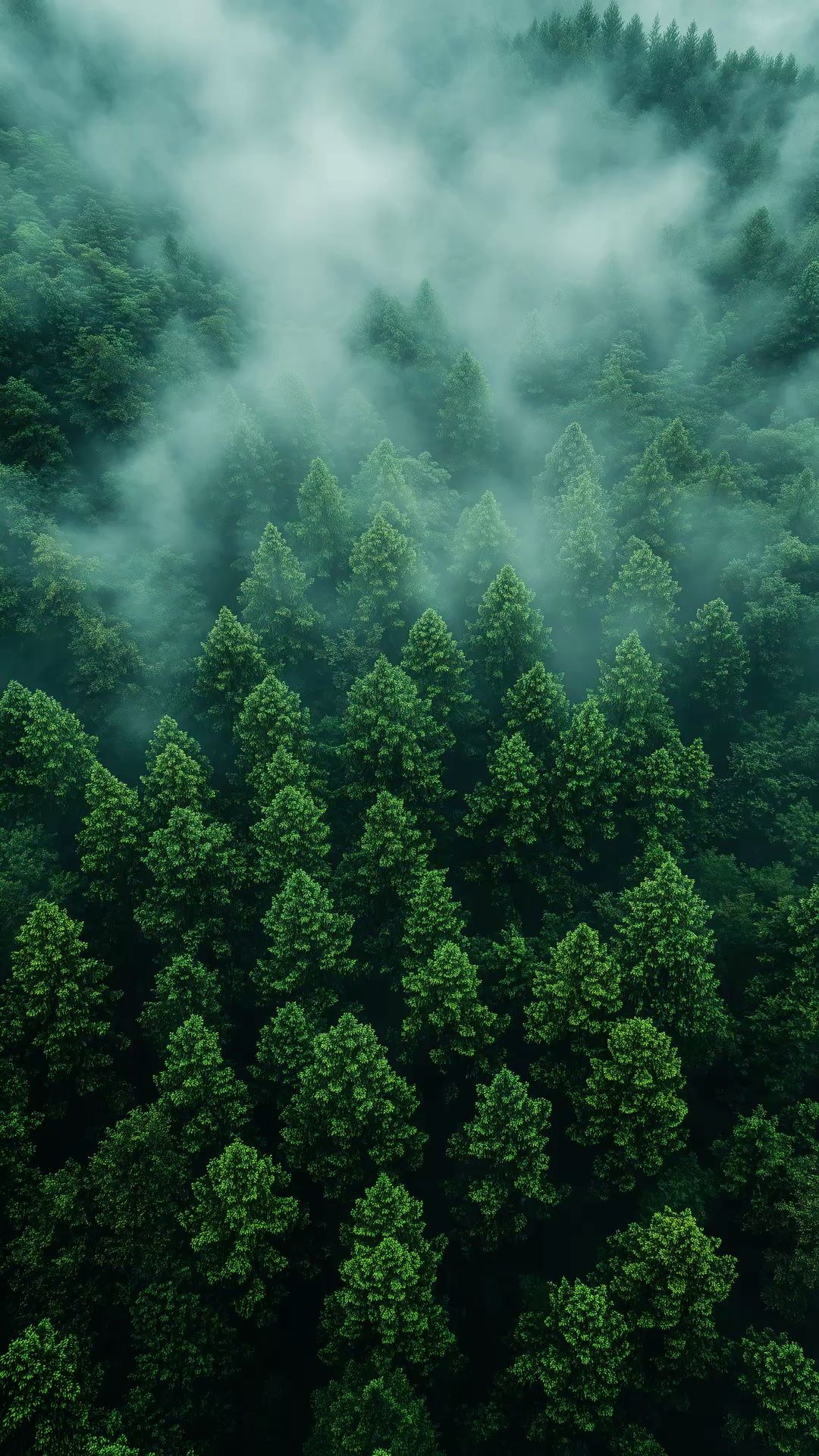 Misty Forest Aerial View Download Wallpapers