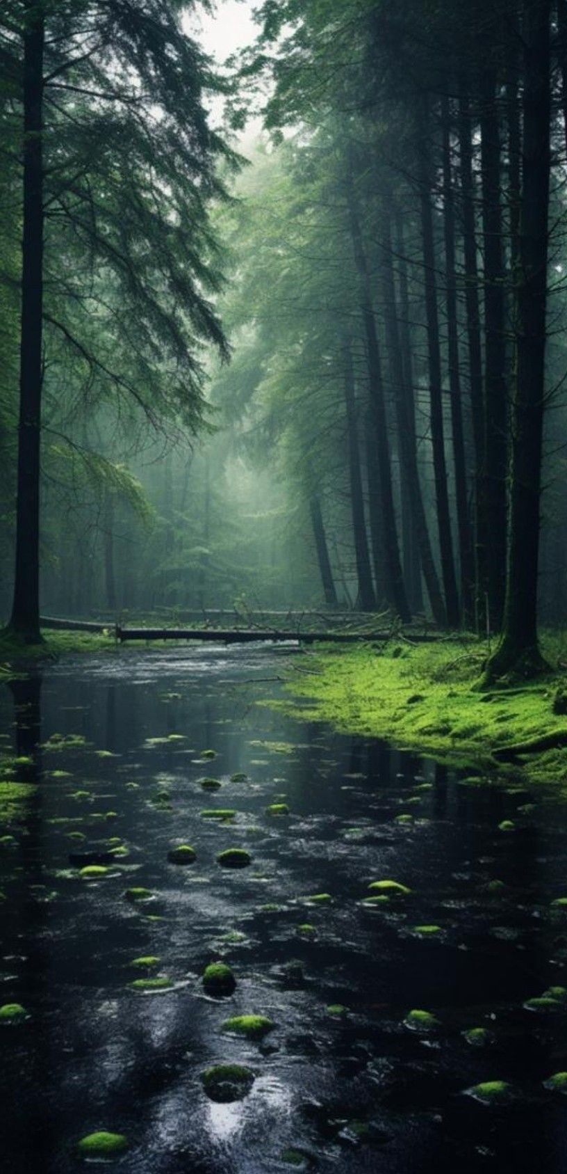 Serene Forest Stream Reflection Download Wallpapers