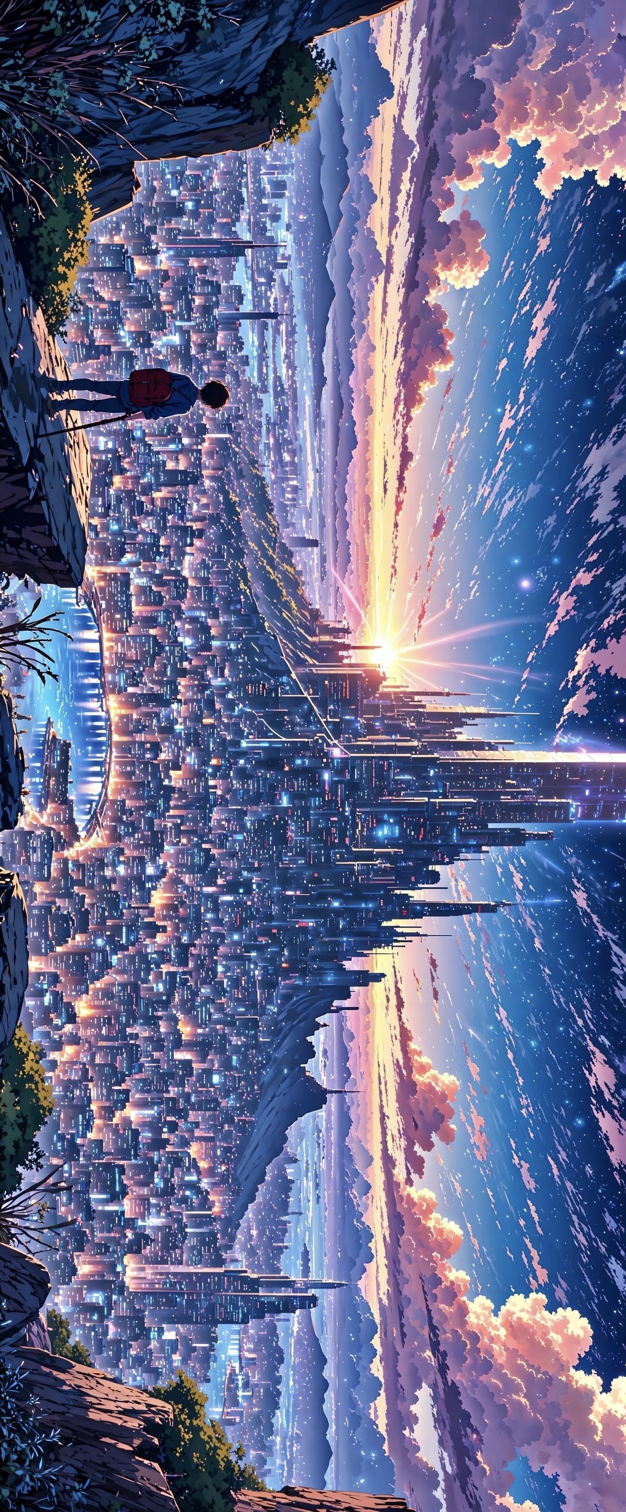 Fantasy Moonlit Anime Landscape Download Wallpapers