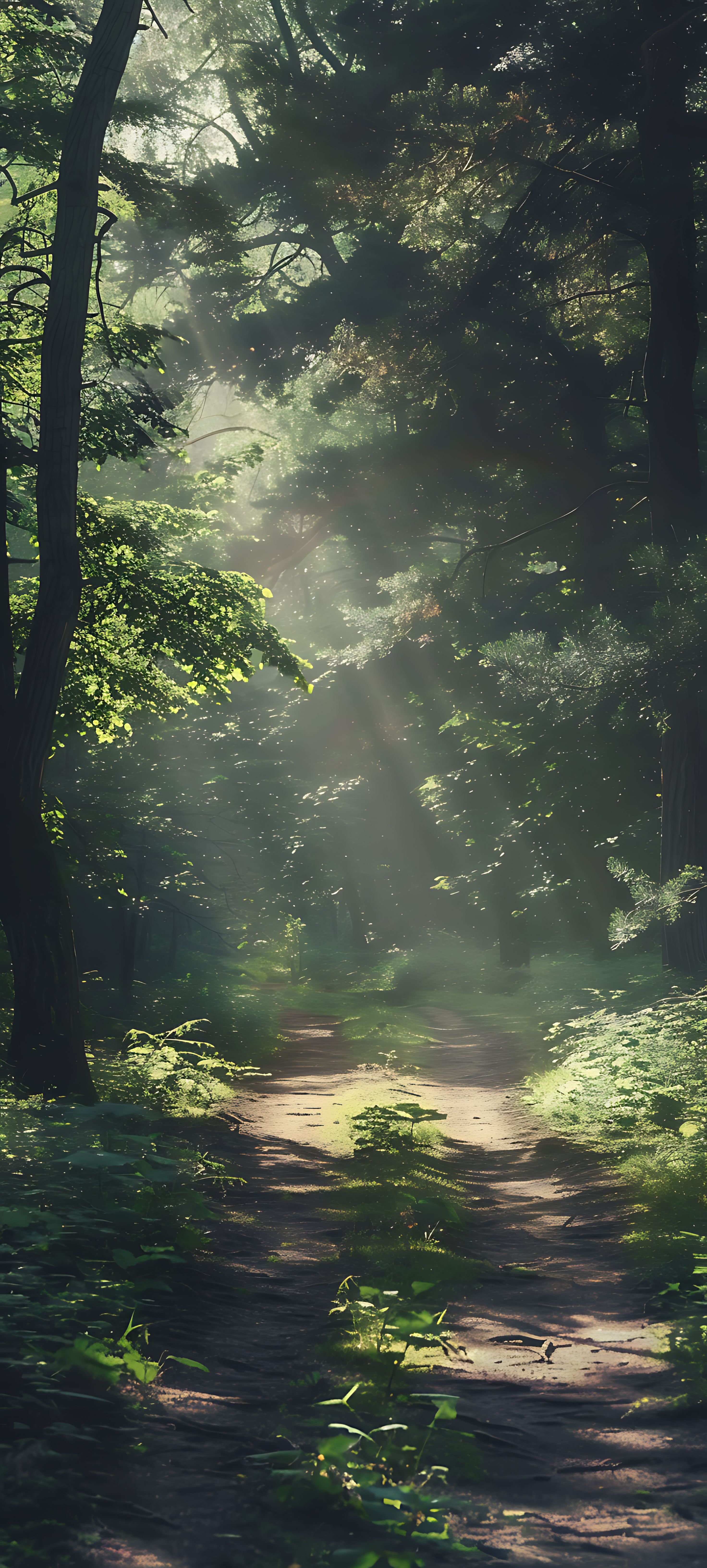 Sunlit Forest Path Download Wallpapers