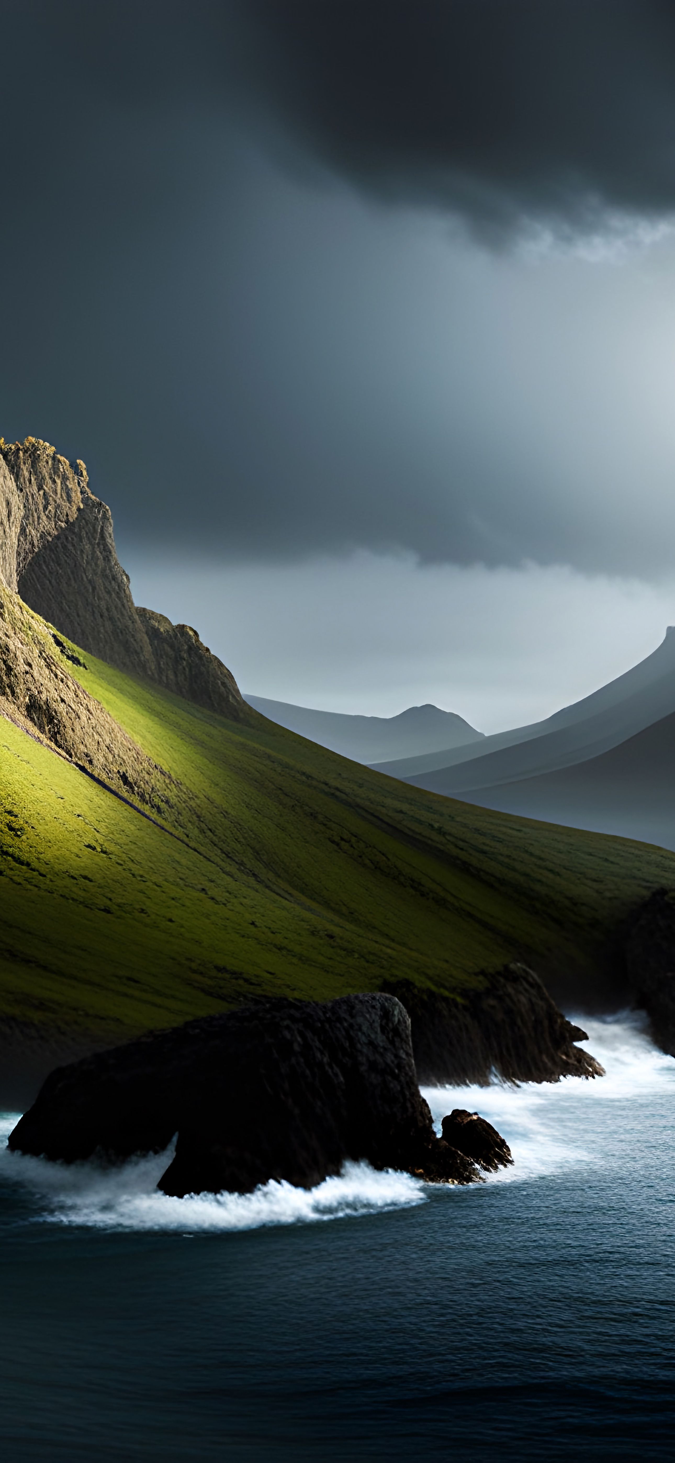 Serene Island Under Stormy Skies Download Wallpapers