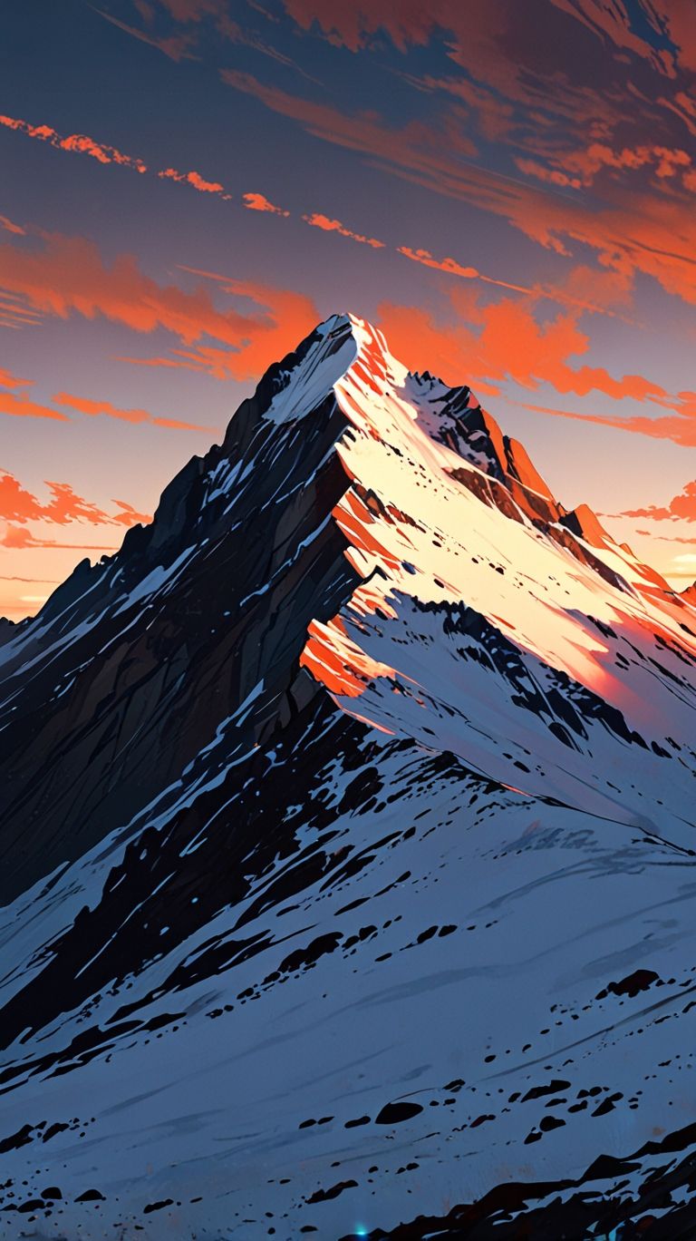 Surreal Black White Mountain Sunset Download Wallpapers