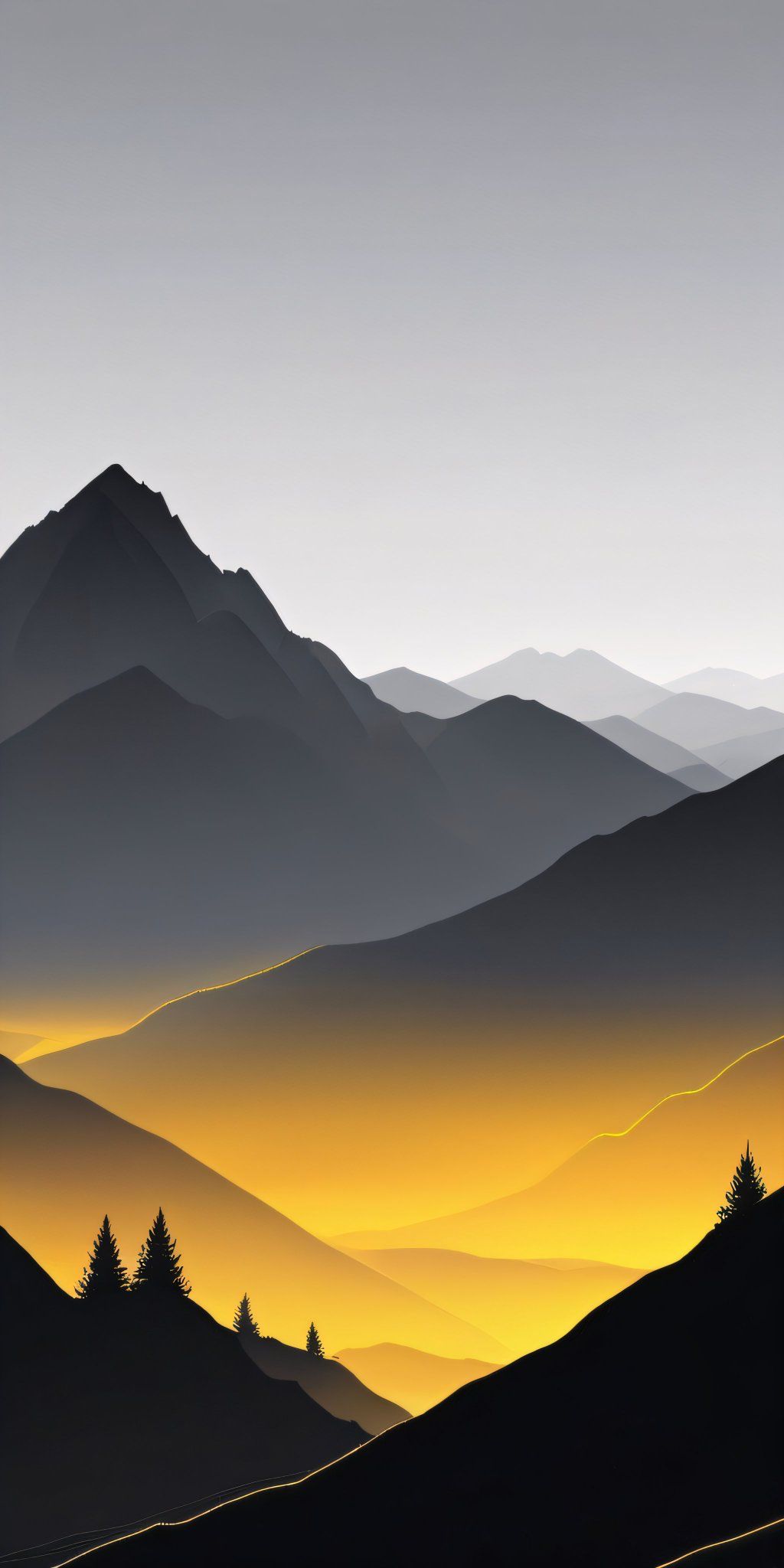 Golden Sunset Mountainscape Download Wallpapers