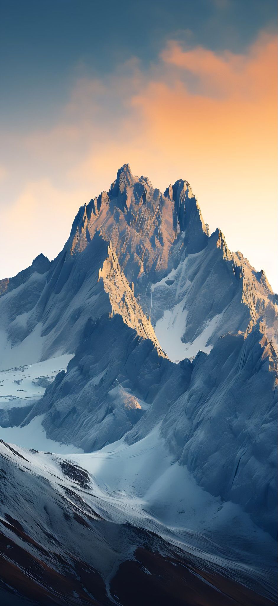 Snowy Peaks at Sunset Download Wallpapers
