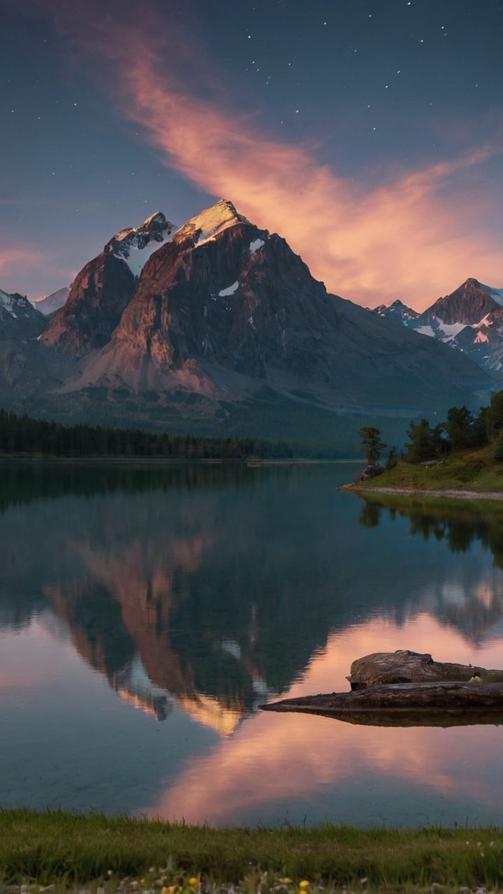 Snow-Capped Peaks at Sunset Download Wallpapers