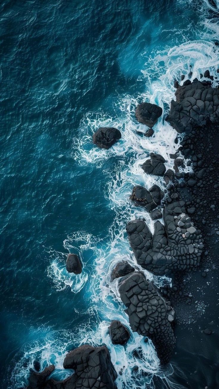 Aerial Ocean Rock Formation Download Wallpapers