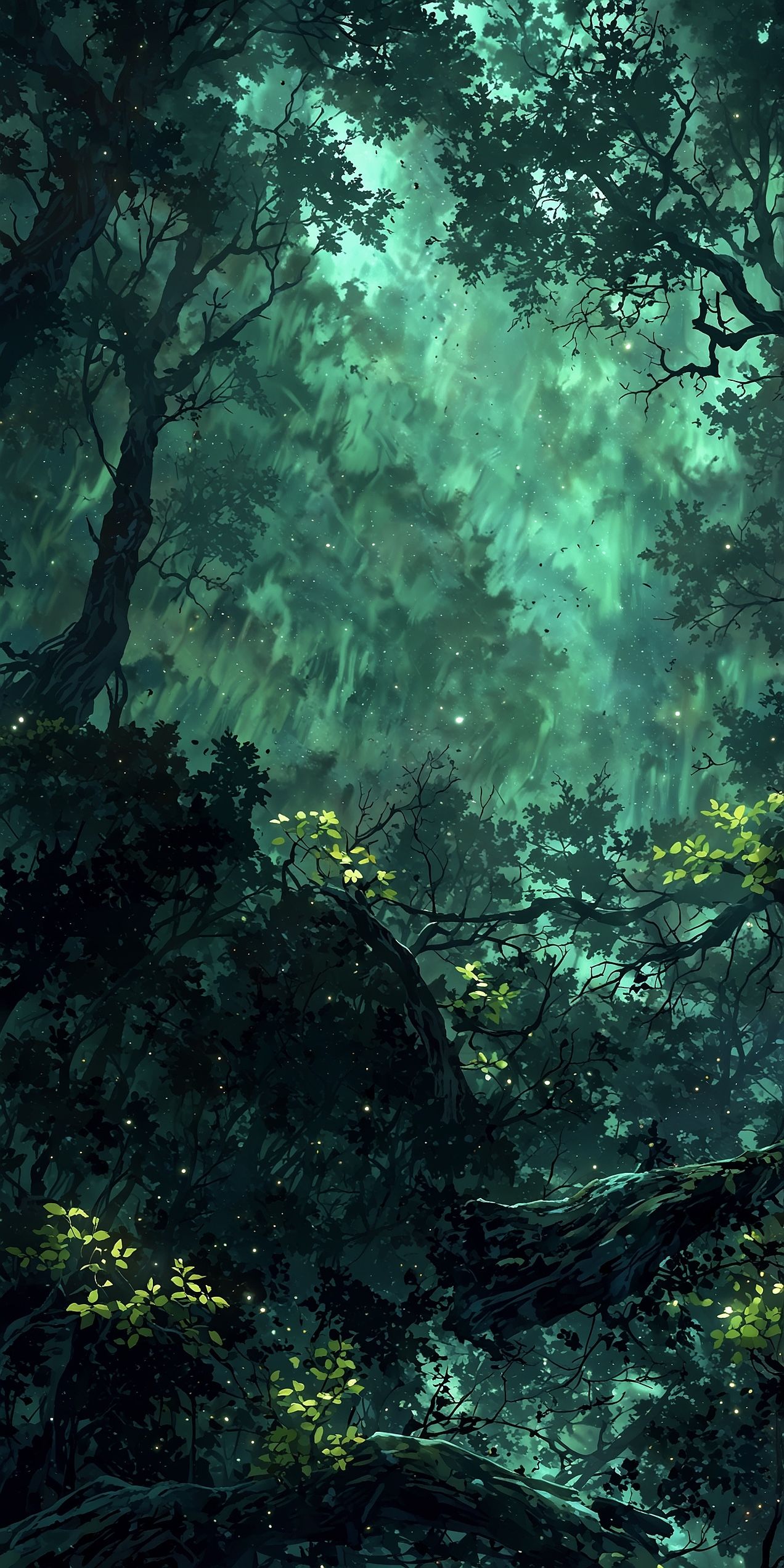 Moonlit Forest Landscape Aesthetic Download Wallpapers