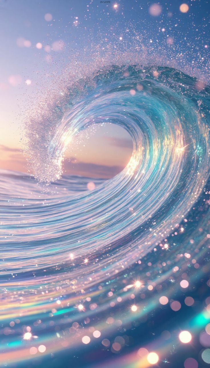 Ocean Wave with Glowing Horizon Download Wallpapers