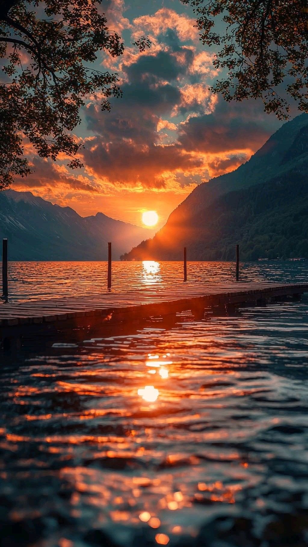 Serene Sunrise Over Misty Mountains Download Wallpapers