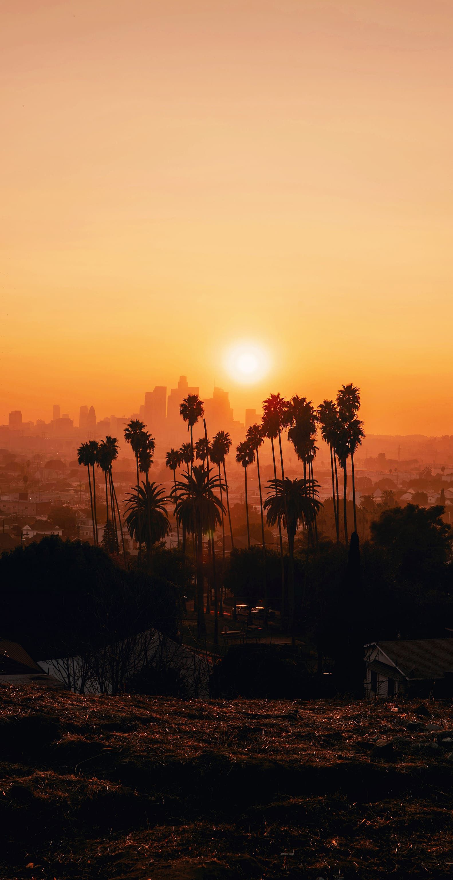 Sunset City Skyline Glow Download Wallpapers