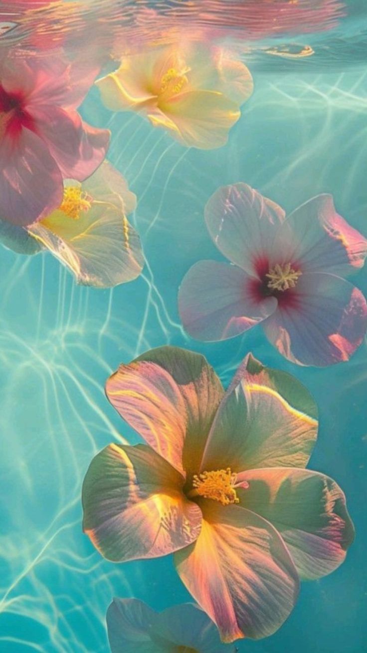 Serene Floral Waterscape Reflection Download Wallpapers