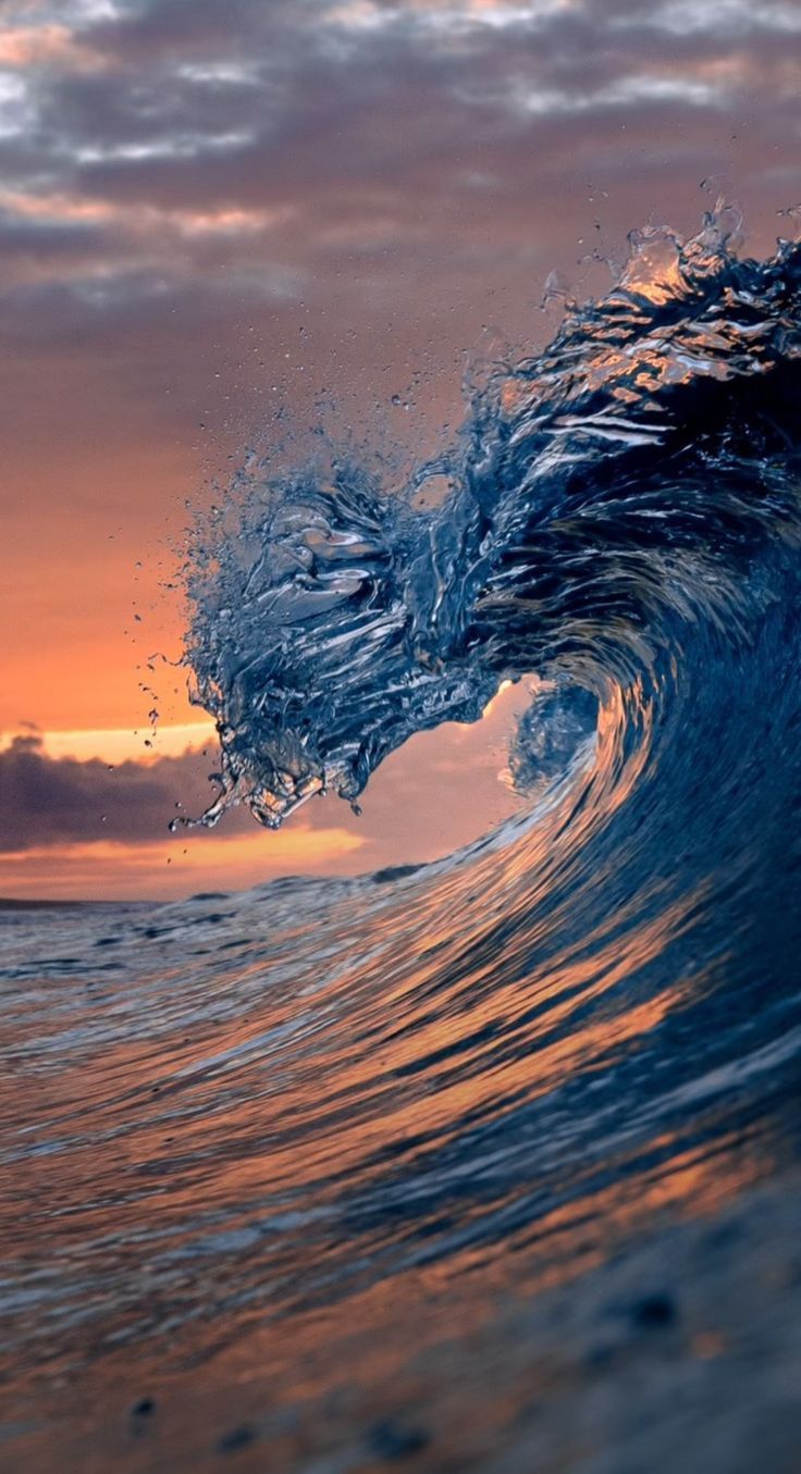 Golden Sunset Ocean Wave Download Wallpapers