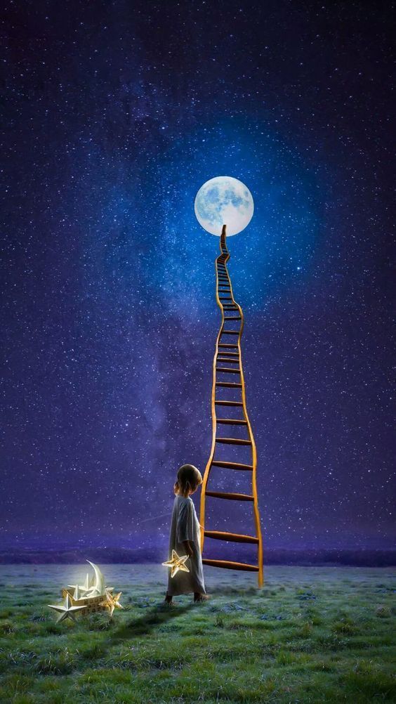Ladder to the moon Download Wallpapers