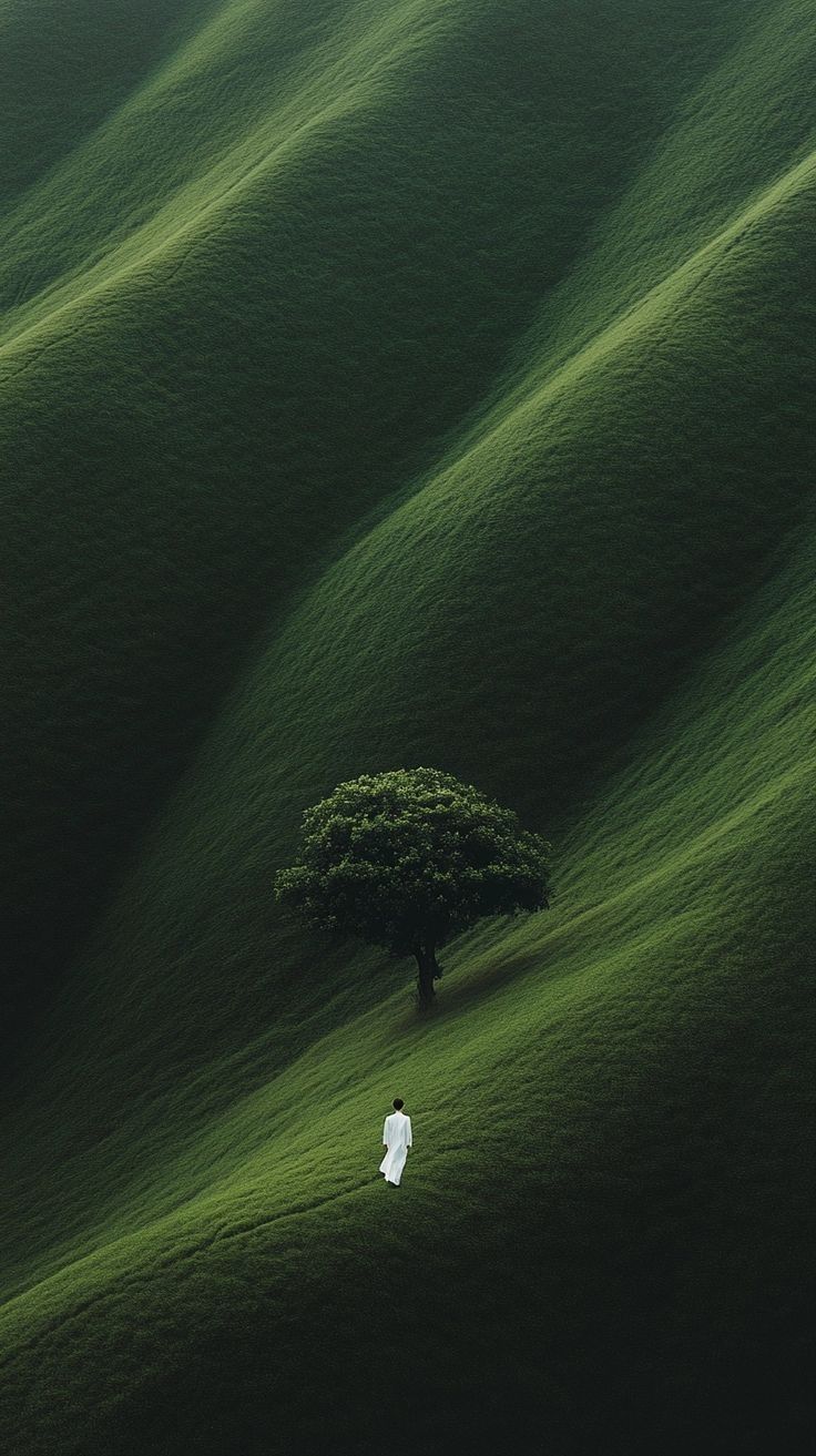 Tree on Grassland Download Wallpapers