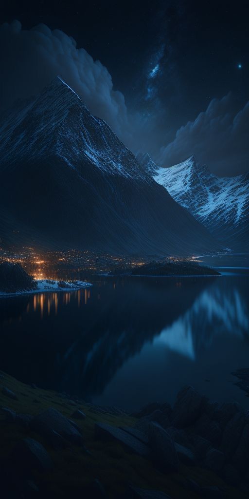 Island in the night-time Download Wallpapers