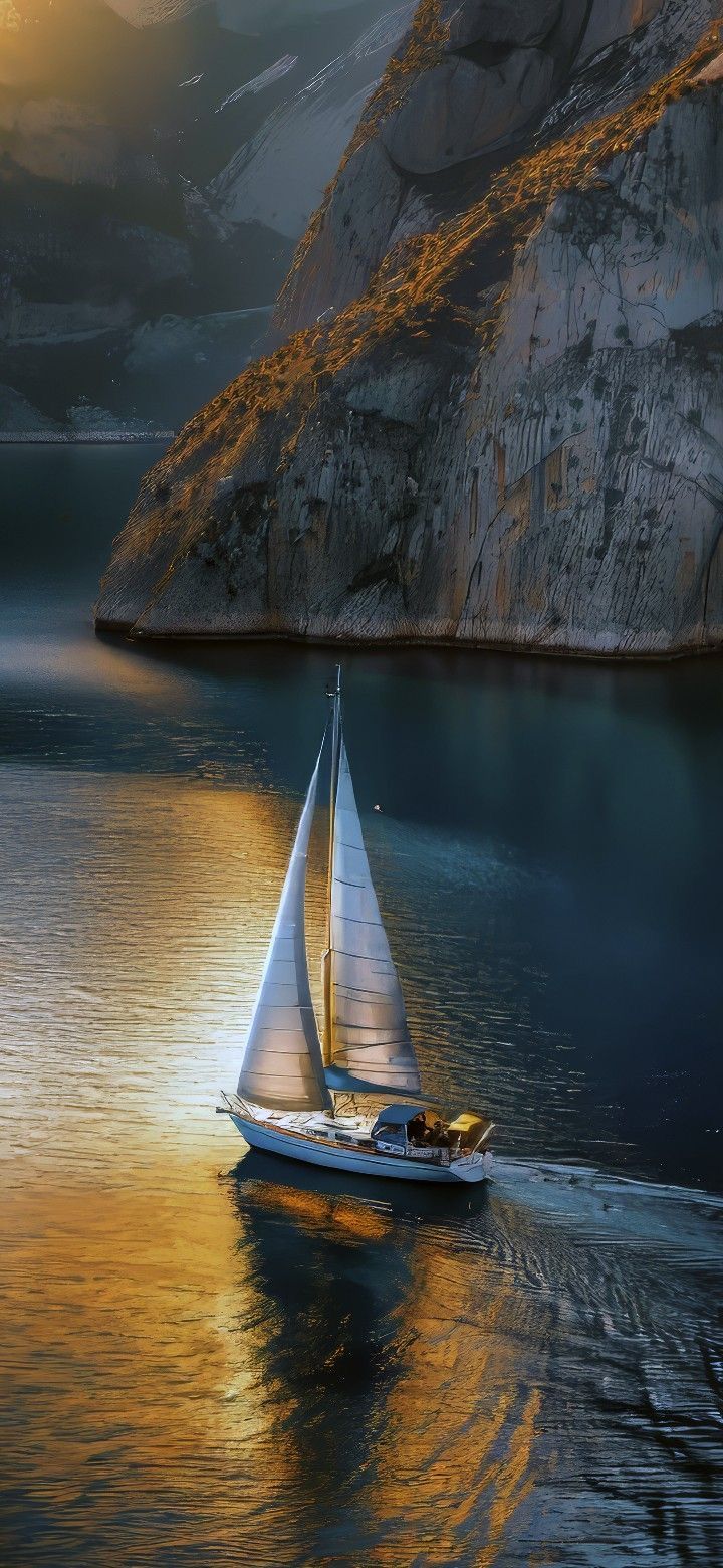 Boat on a sea Download Wallpapers
