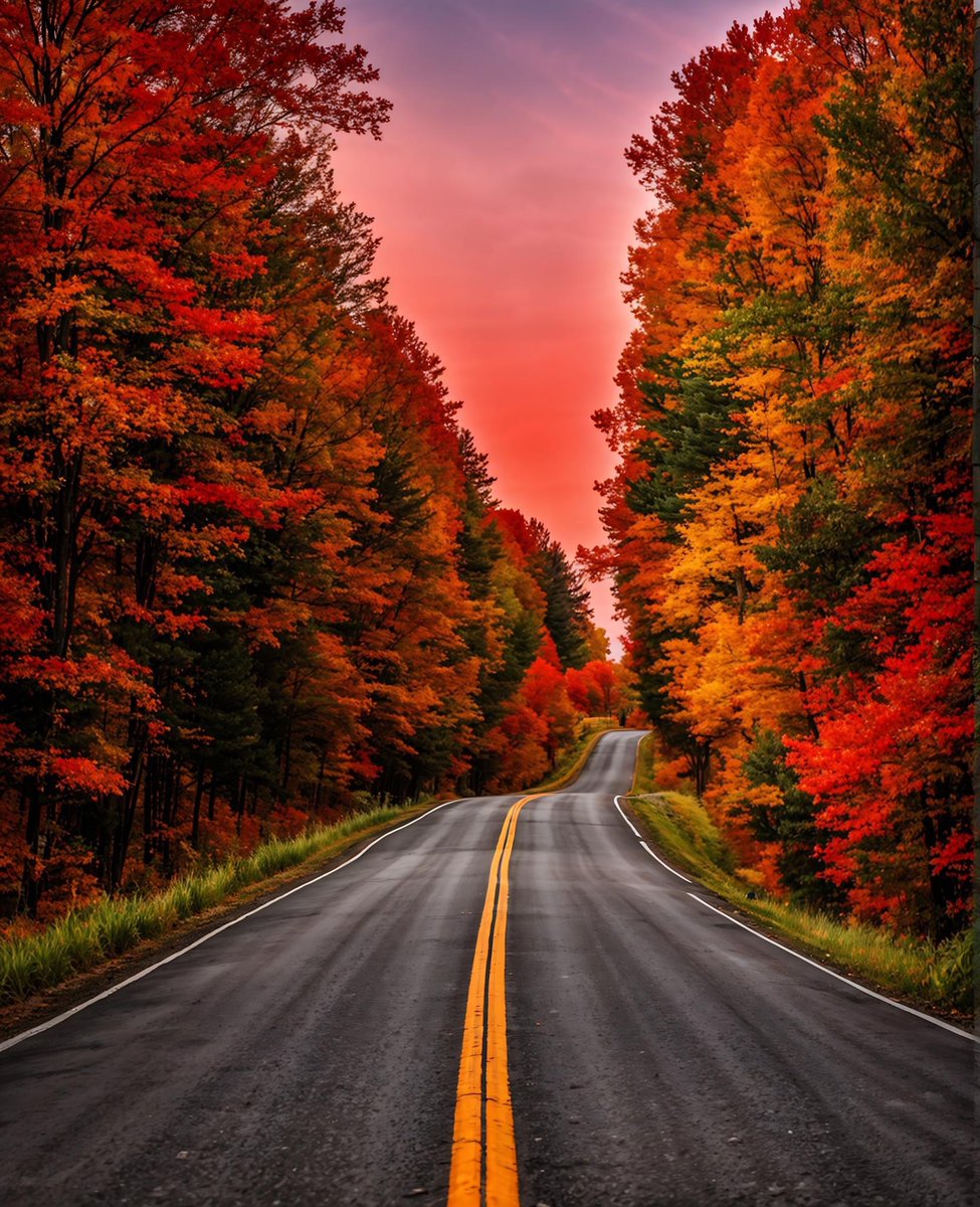 Red Forest Road Download Wallpapers