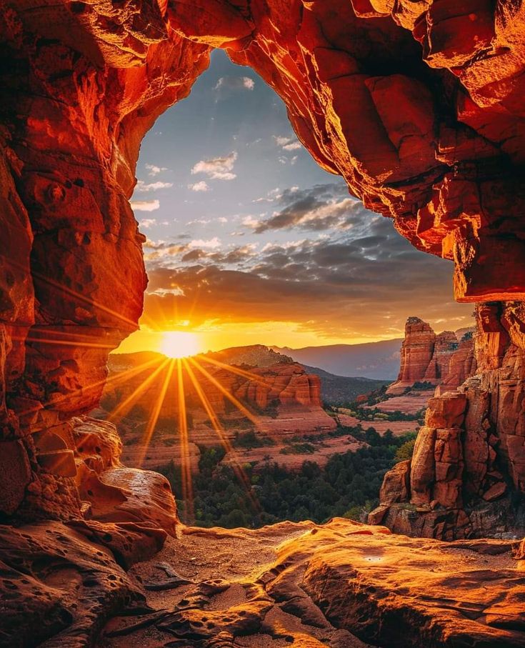 Sunset view at a Cave Download Wallpapers