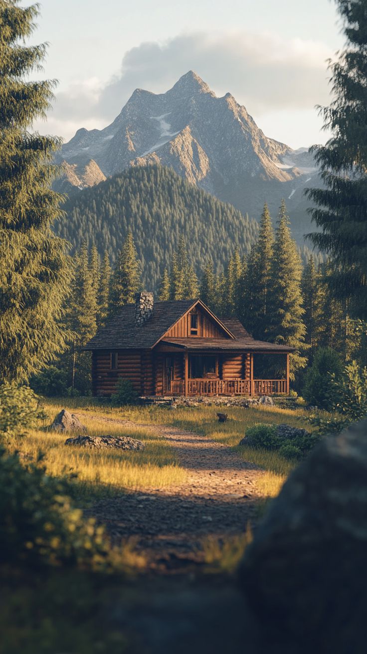 House in a forest Download Wallpapers