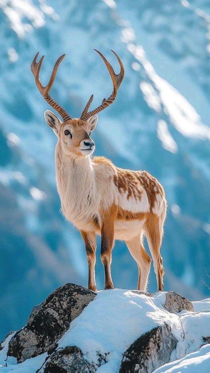 Antelope stare on the hills Wallpaper Download