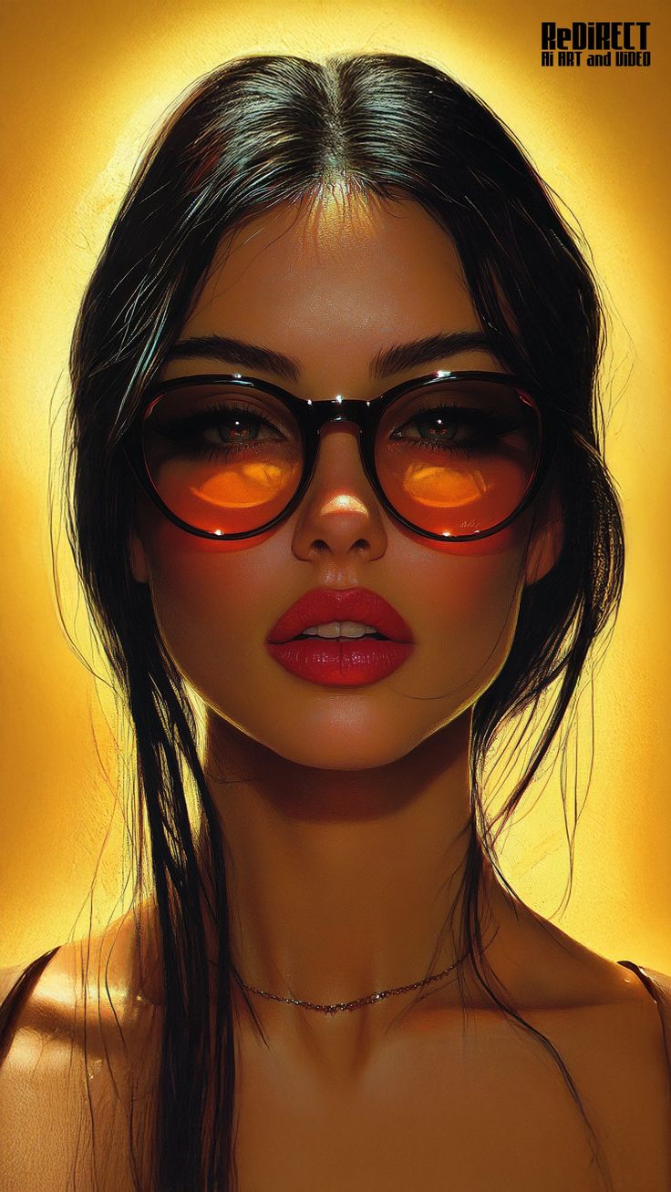 Lady on glasses