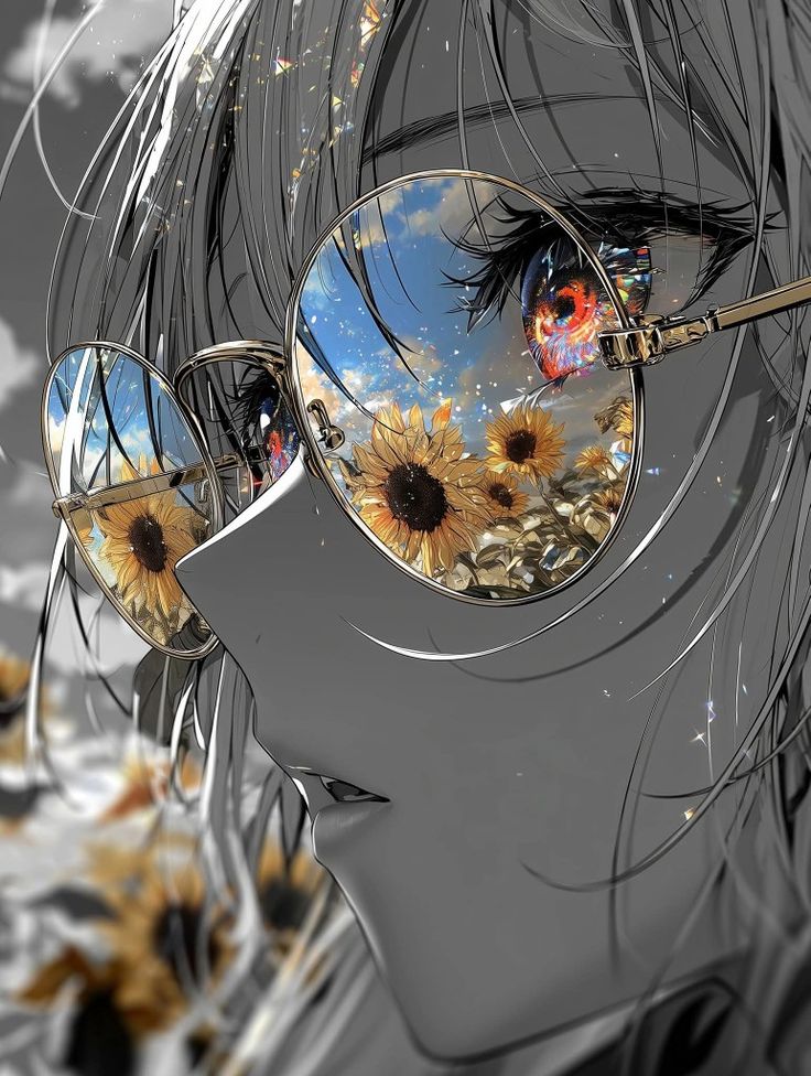 Anime girl on glasses