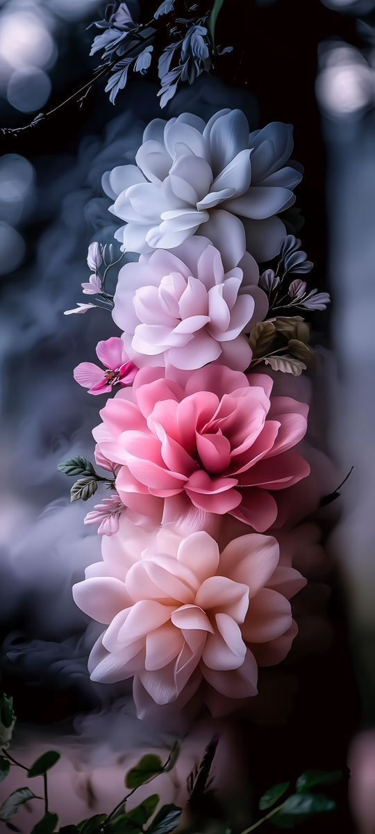 Flowers bloom in a splash
