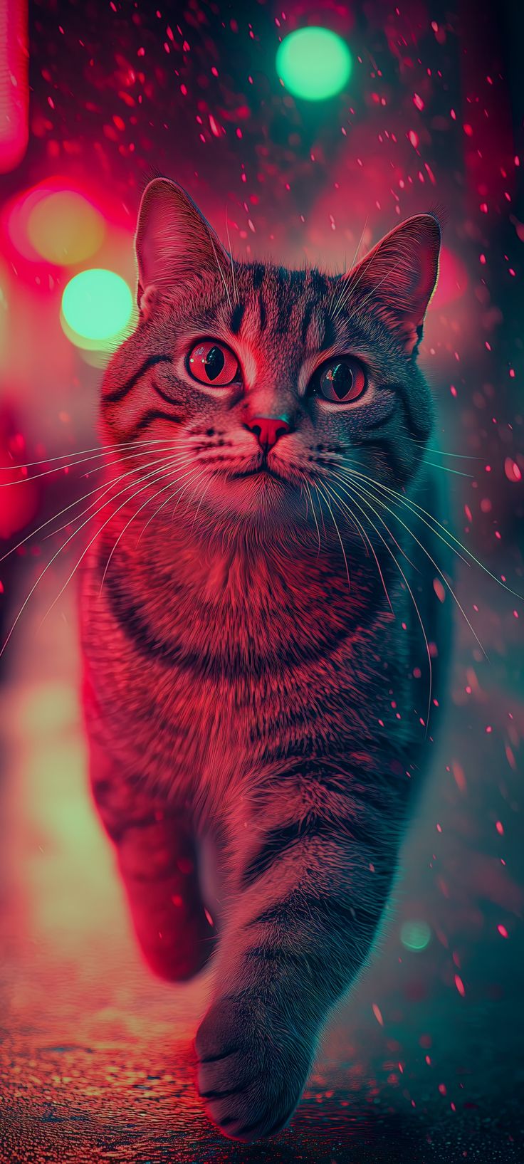 Cat in Rosy pink gradient