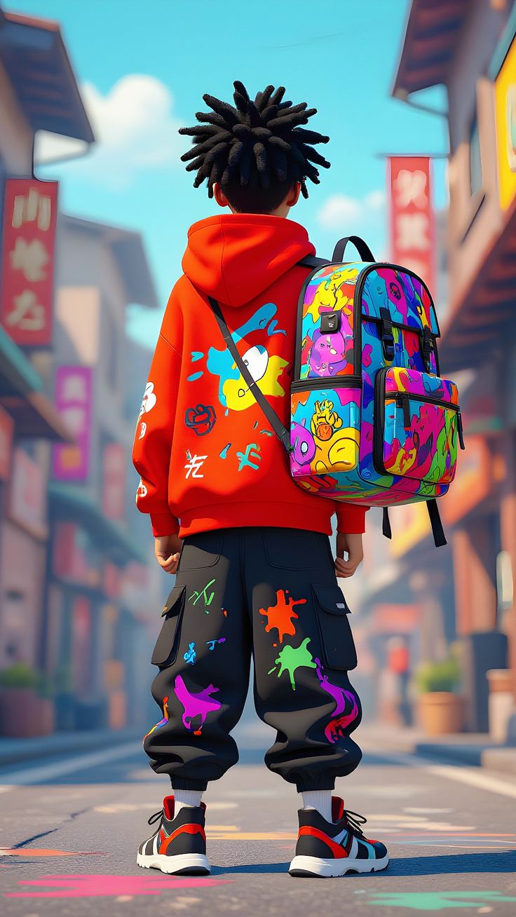 A guy with a school bag