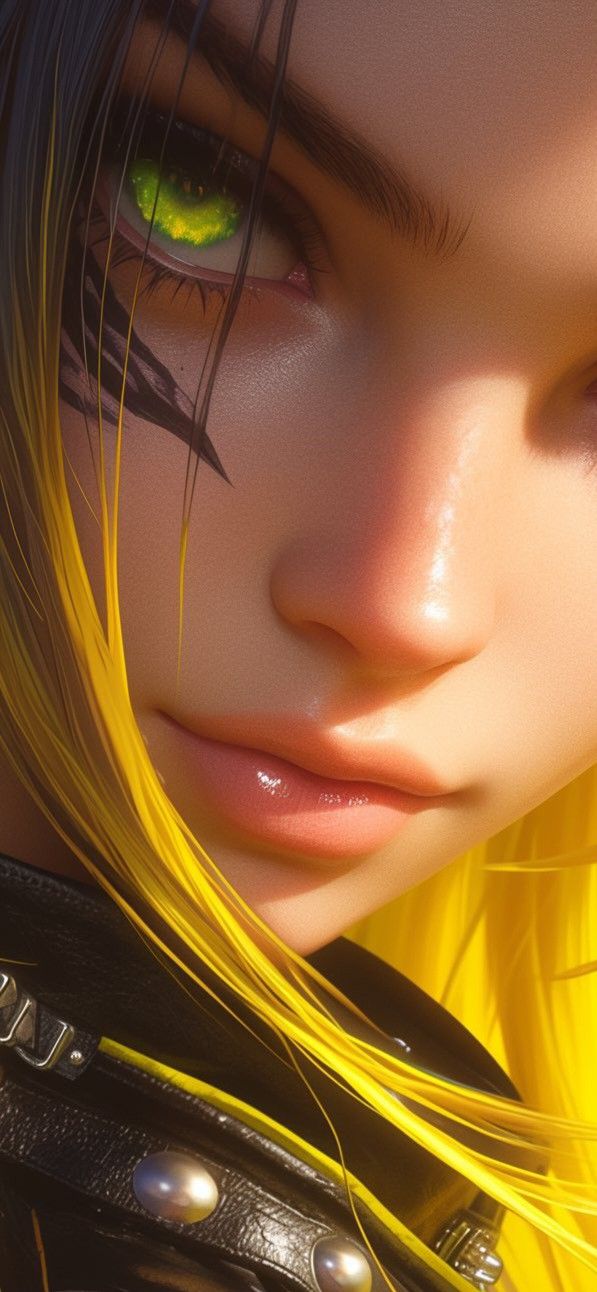 Yellow hair lady 4k wallpaper